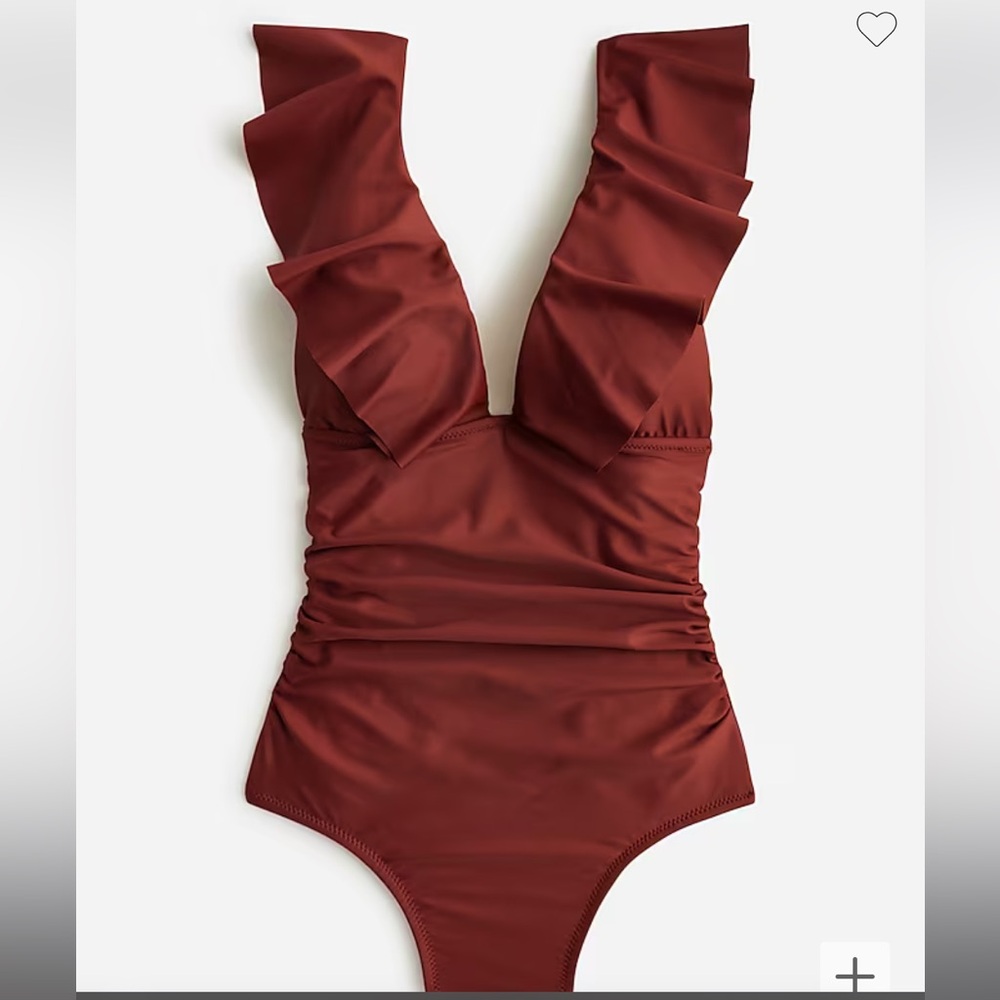 J Crew Ruched ruffle one-piece swimsuit